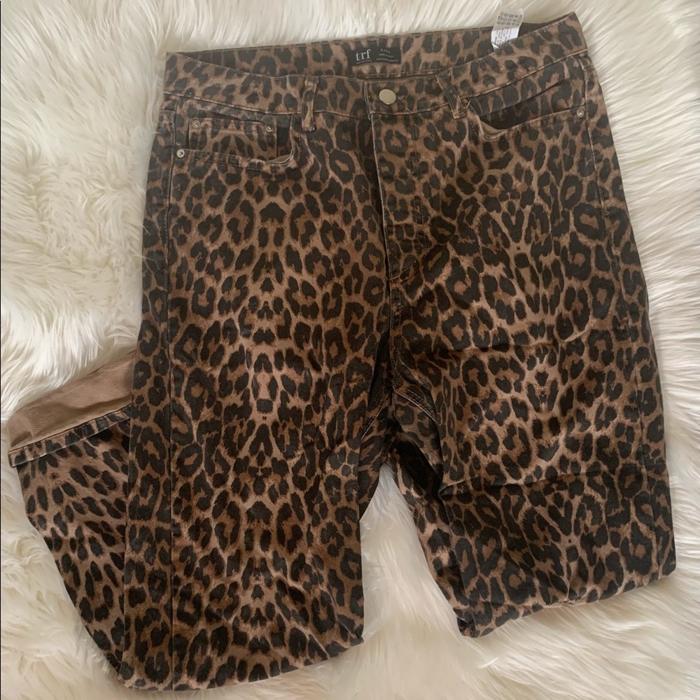 Zara Trafaluc Collection Cheetah Jeans Size 10